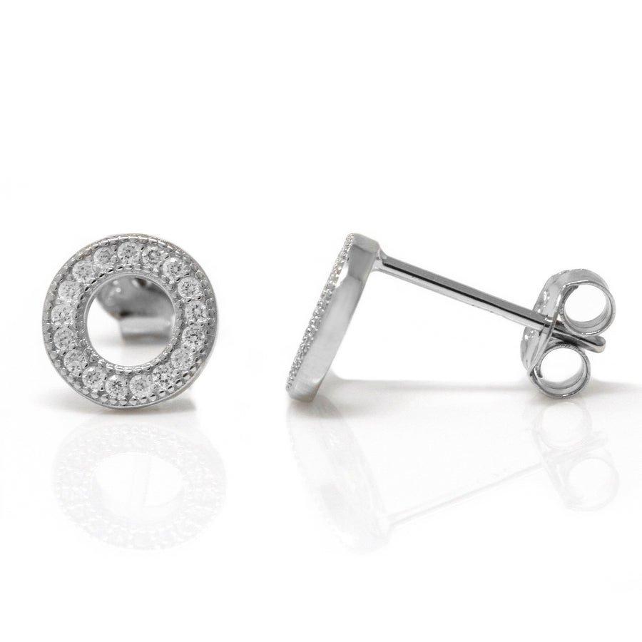 Circle Of Life Earrings Sterling Silver CZ Stone