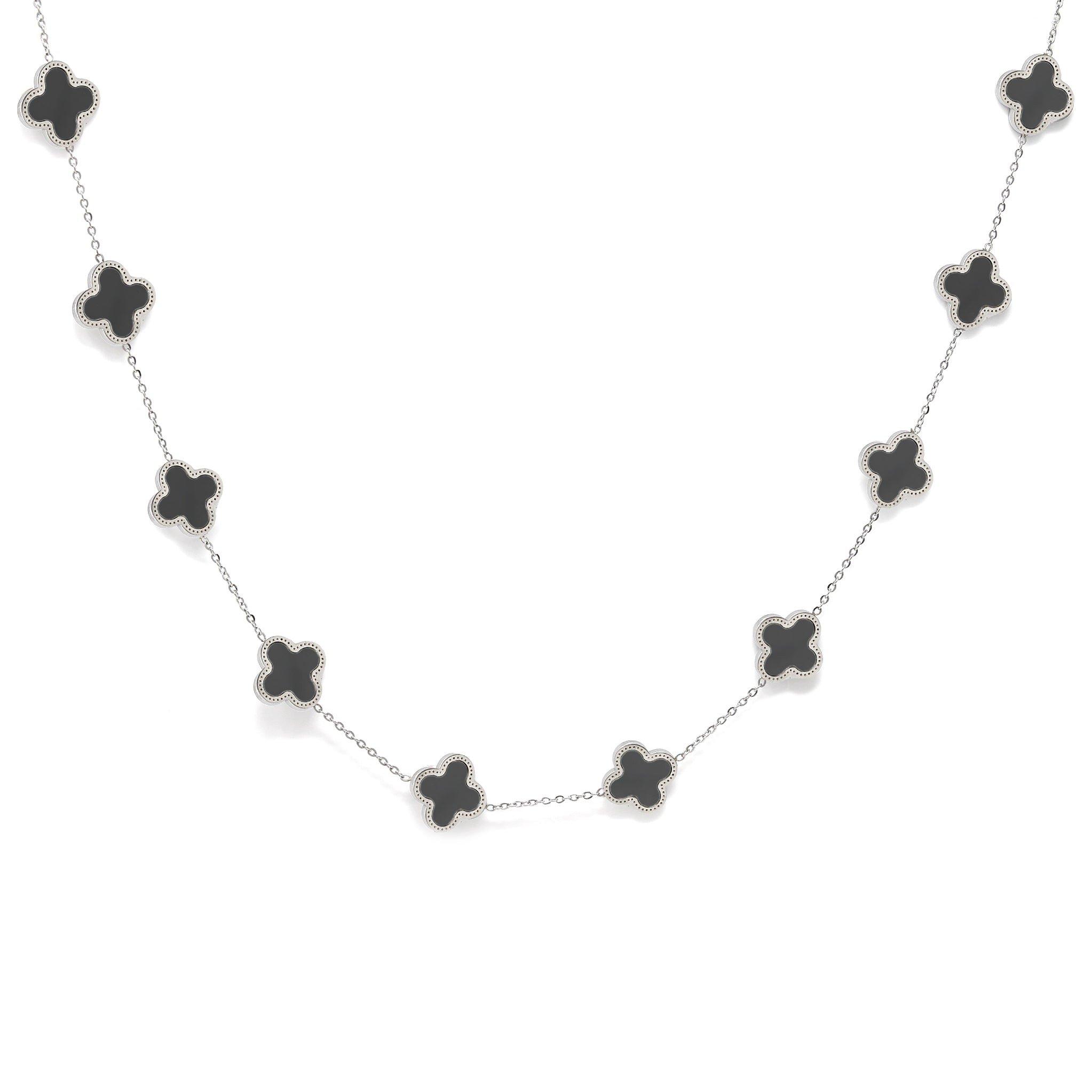 Luck Chocker Necklace Black And Silver