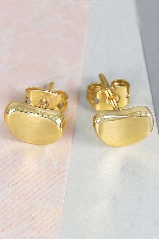 Otis Jaxon London Gold Bean Sterling Silver Stud Earrings 1