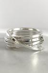 Otis Jaxon London Sterling Silver Square Wire Overlapping Ring thumbnail 2