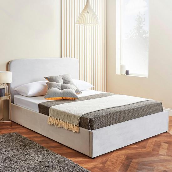 Home Treats Ottoman Bed Frame Velvet Storage Bed With Hybrid Mattress 2