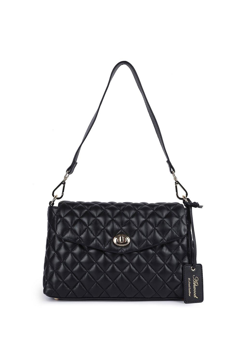 The Symmetrical | Quilted Leather Bag with Chain | Black Quilted Purse  Shoulder - ClutchToteBags.com