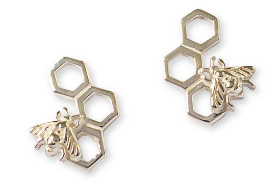 SEEKD Silver Bumble Bee Stud Earrings 1