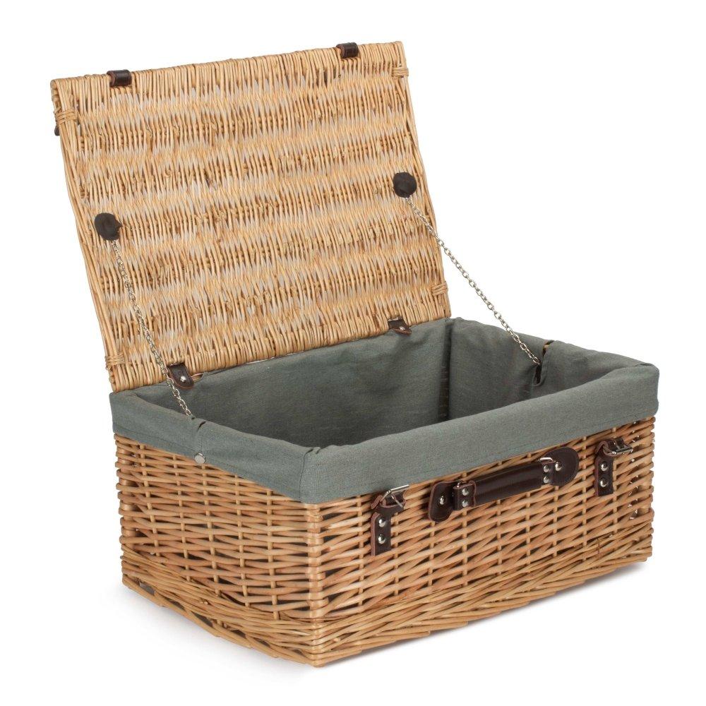 Wicker 51cm Buff Picnic Basket with Cotton Lining