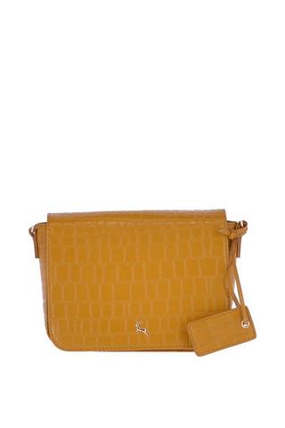 Product 'Intenso Gialo' Croc-Embossed Leather Crossbody Bag Mustard