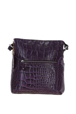 Product 'Perla' Croc-embossed Shoulder Bag for Woman Purple