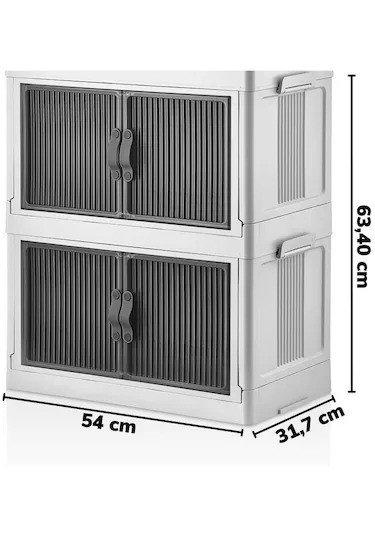Collapsible Closet Organizers and Door Stackable Foldable Storage Boxes - Two Boxes