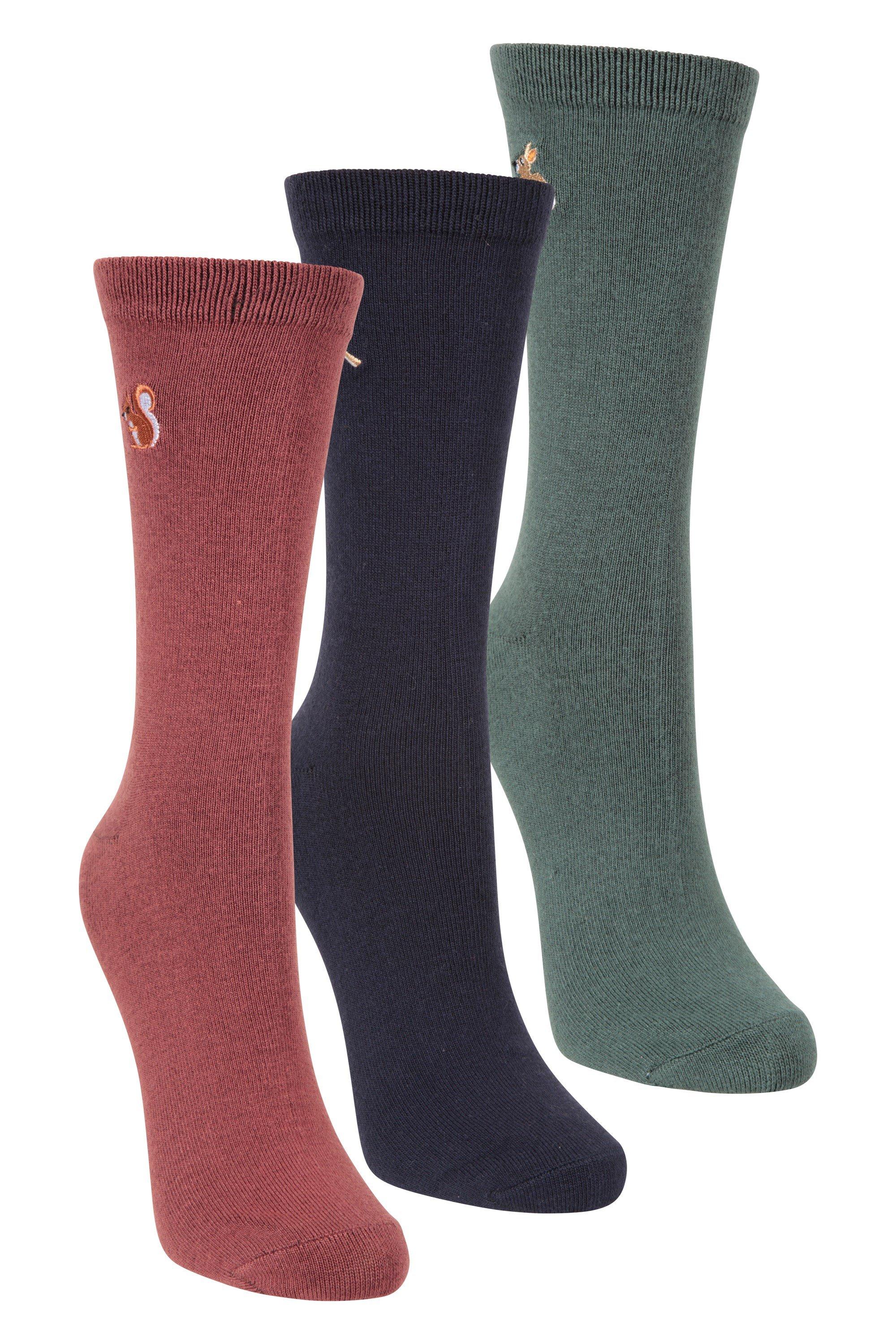 Socks Embroidered  Bamboo Casual Sock Pack of 3