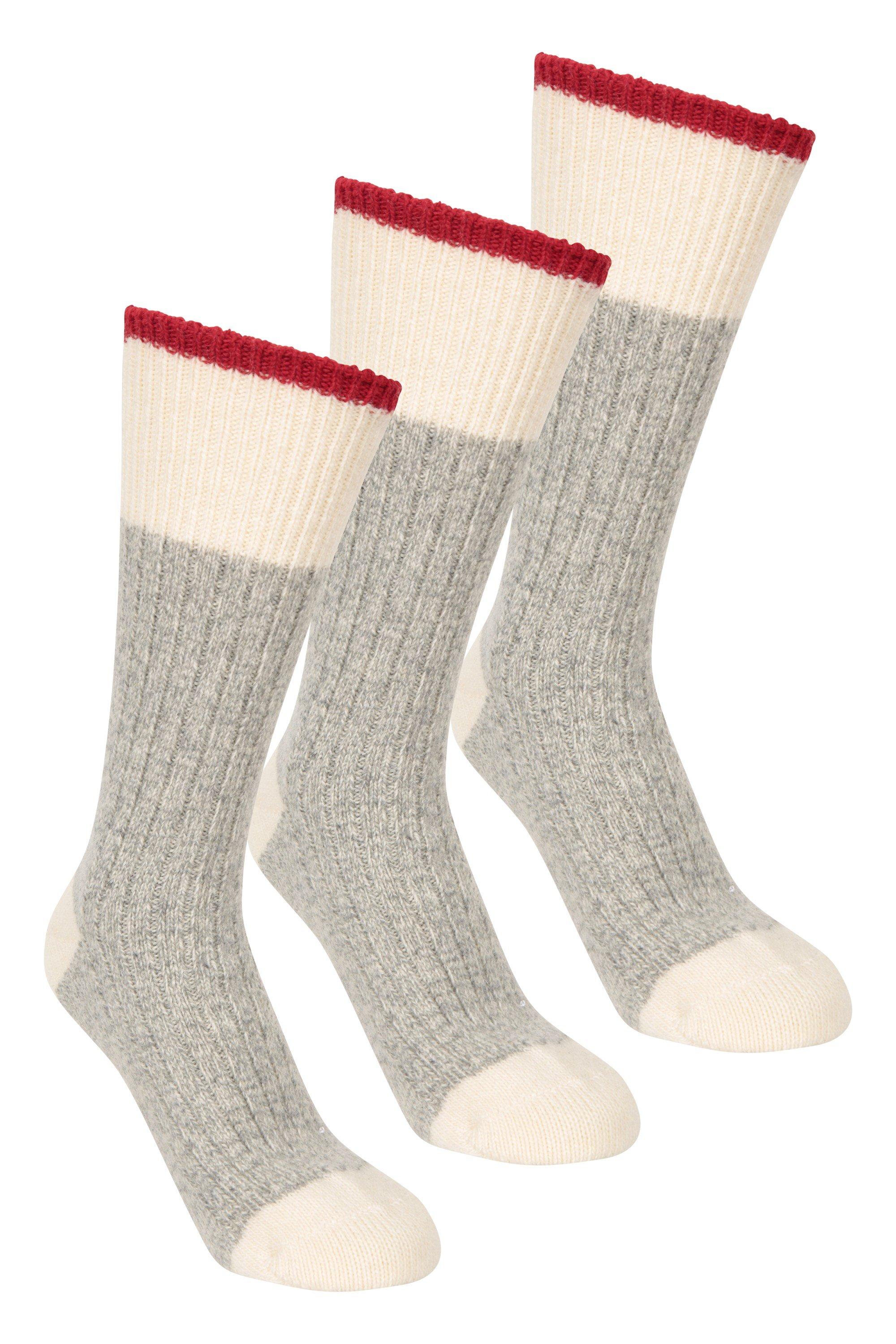 Isowool Chunky Socks 3 Pack  Wool Blend Mid Calf