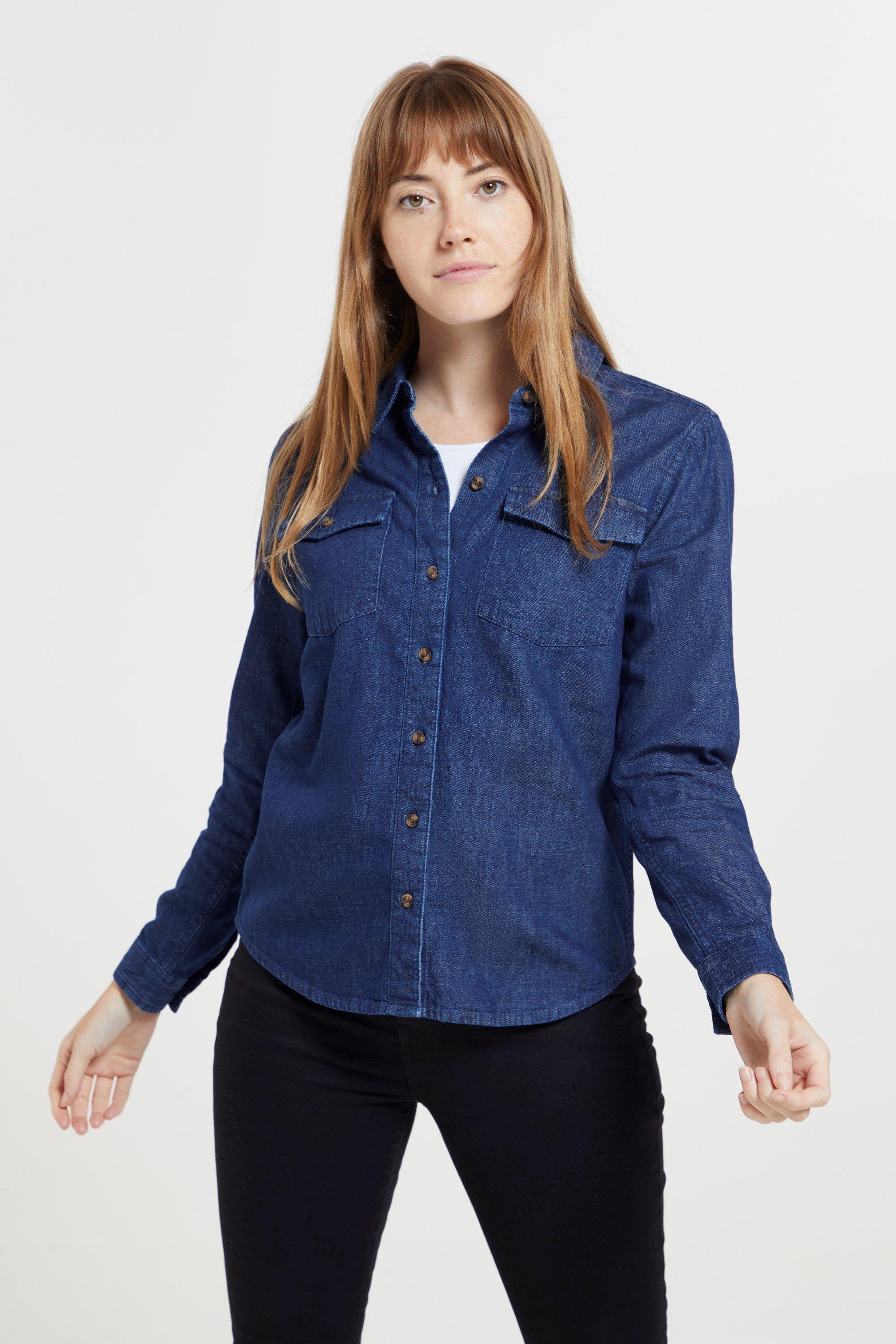 Organic Cotton Denim Overshirt - Blue - ARKET | Blue shirt blouse, Shirt  blouses, Denim fabric