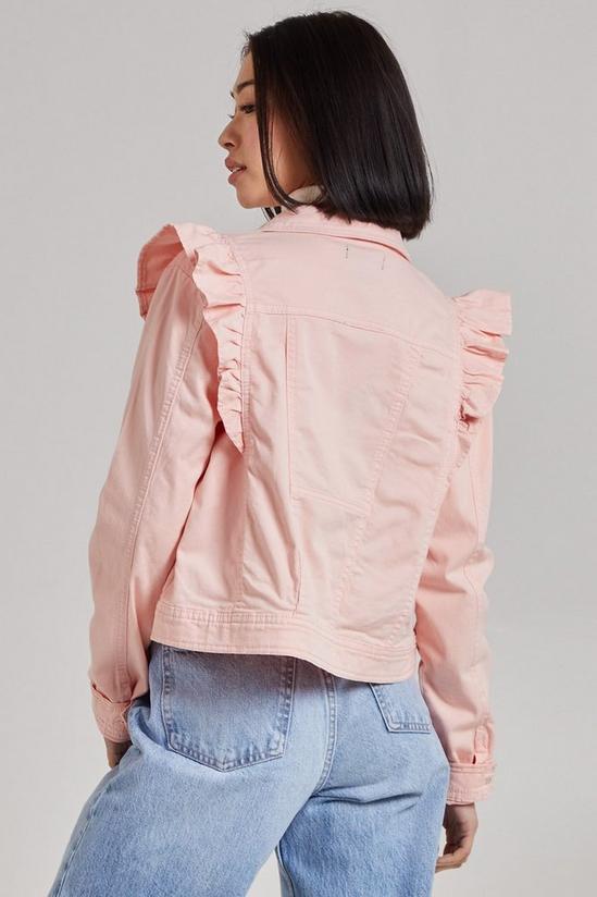 Pink Vanilla Frill Shoulder Denim Jacket 4