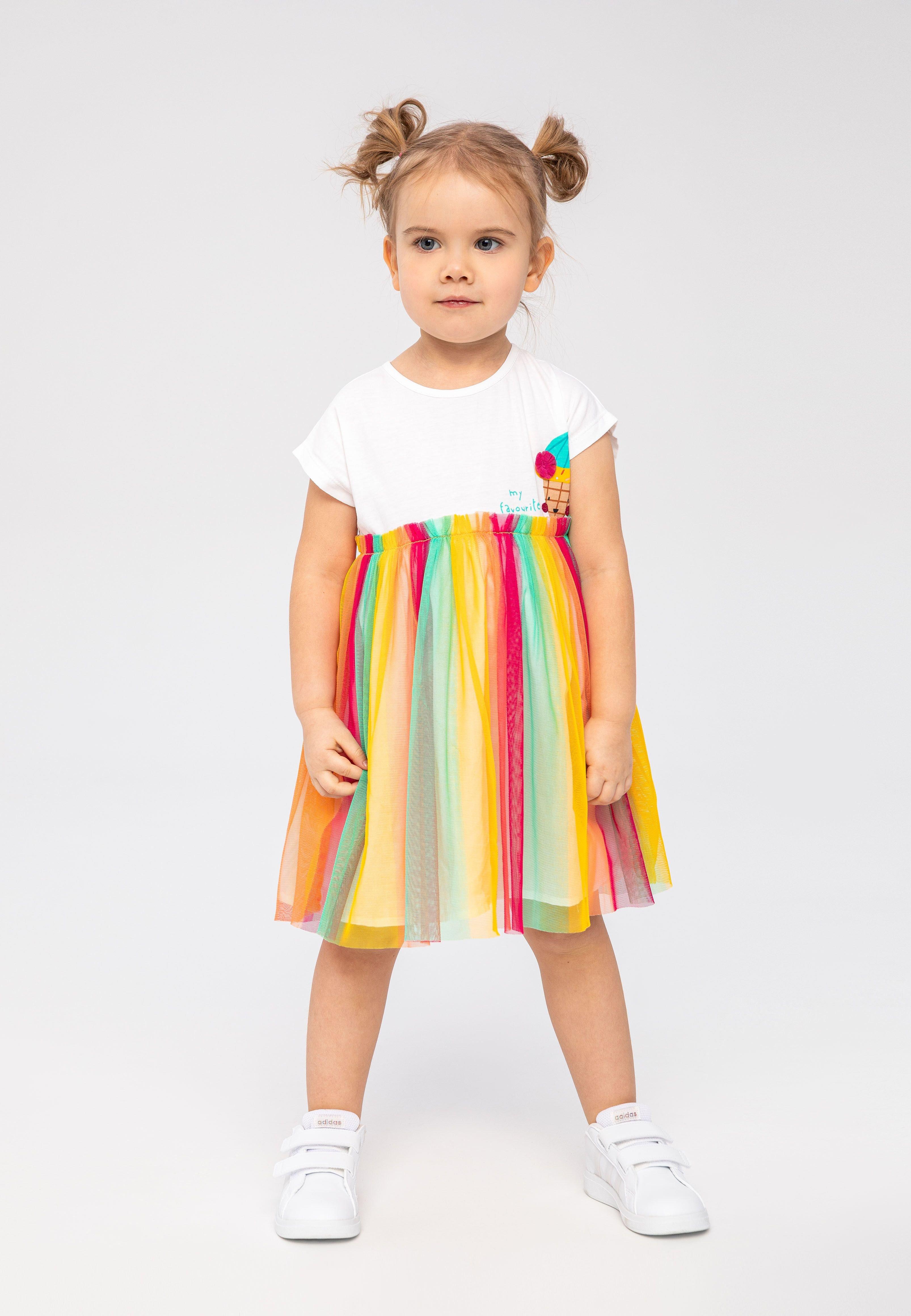 Multi coloured striped dress