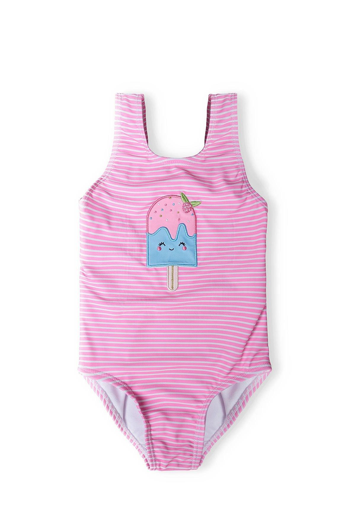 Striped Swimsuit with applique