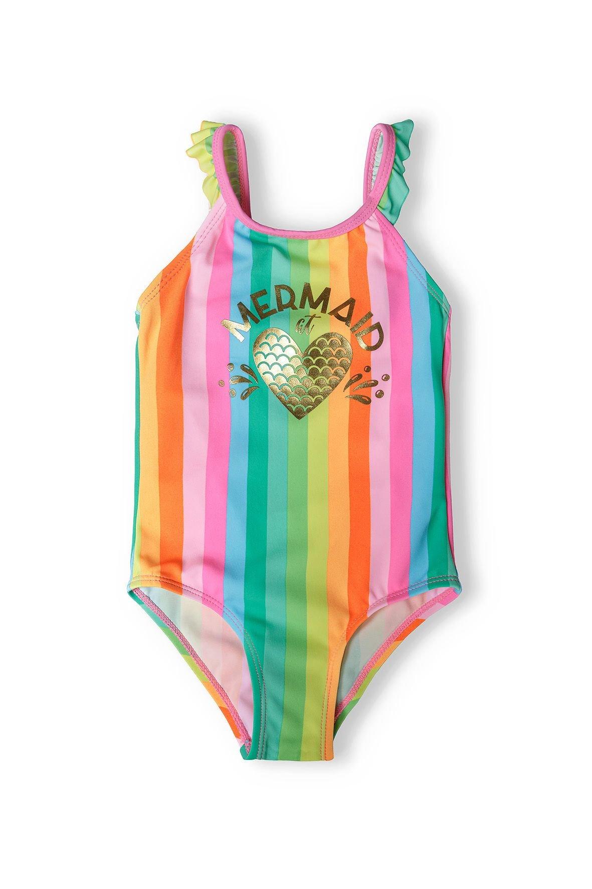 Striped Swimsuit with foil print