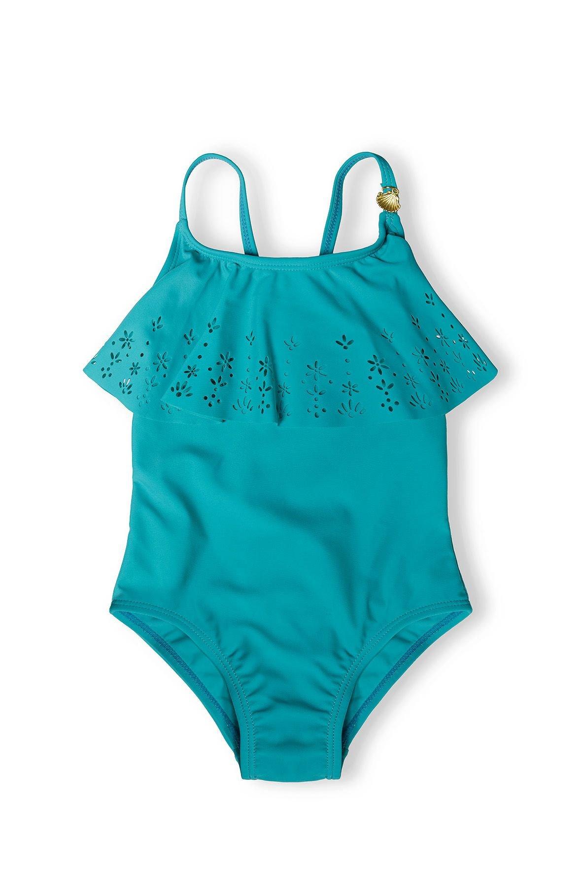 Swimsuit with laser cut frill