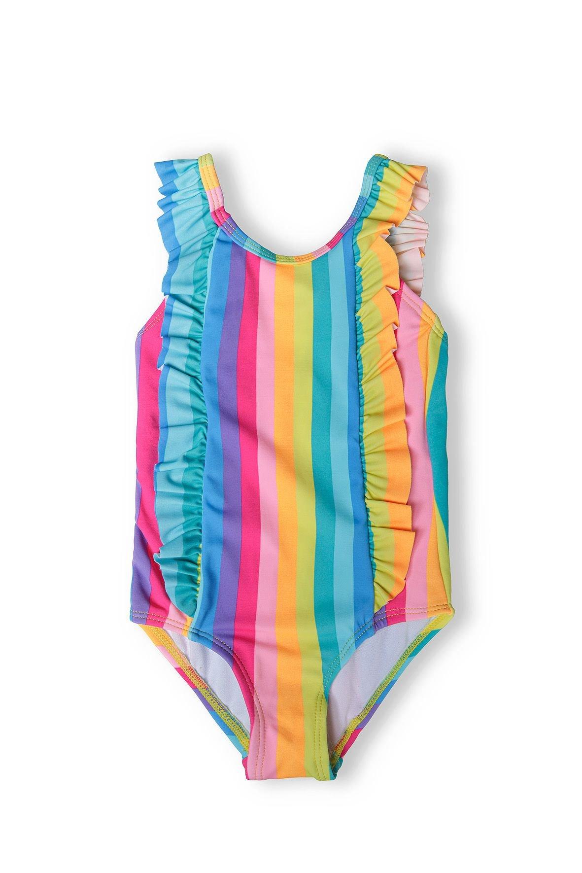 Striped Swimsuit with frills
