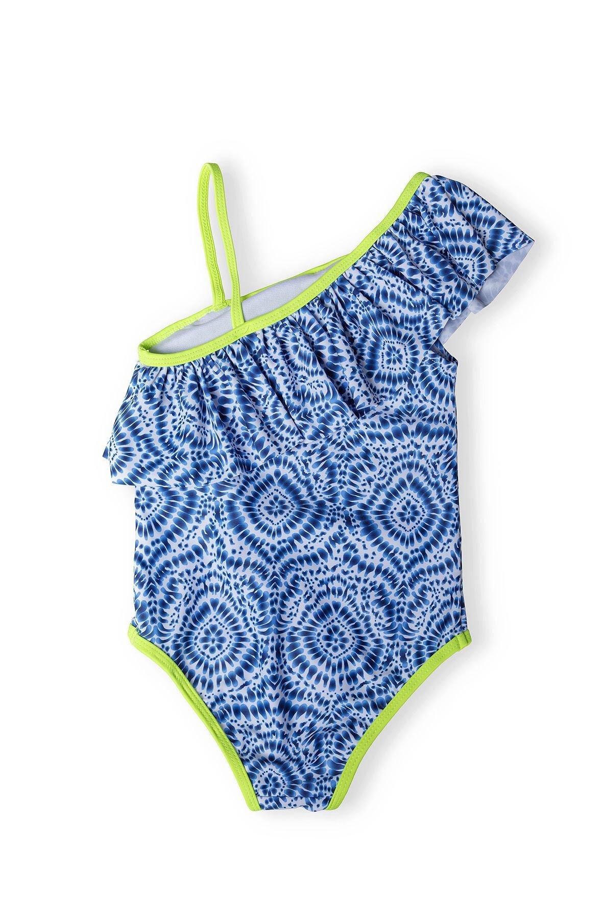 Swimsuit with asymetric frill