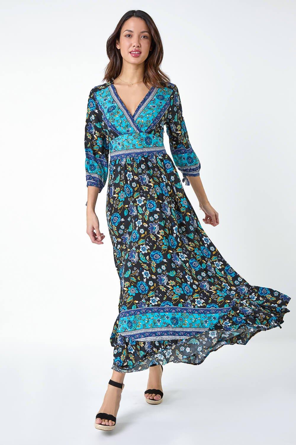 Dresses Floral Border Print Maxi Dress Roman