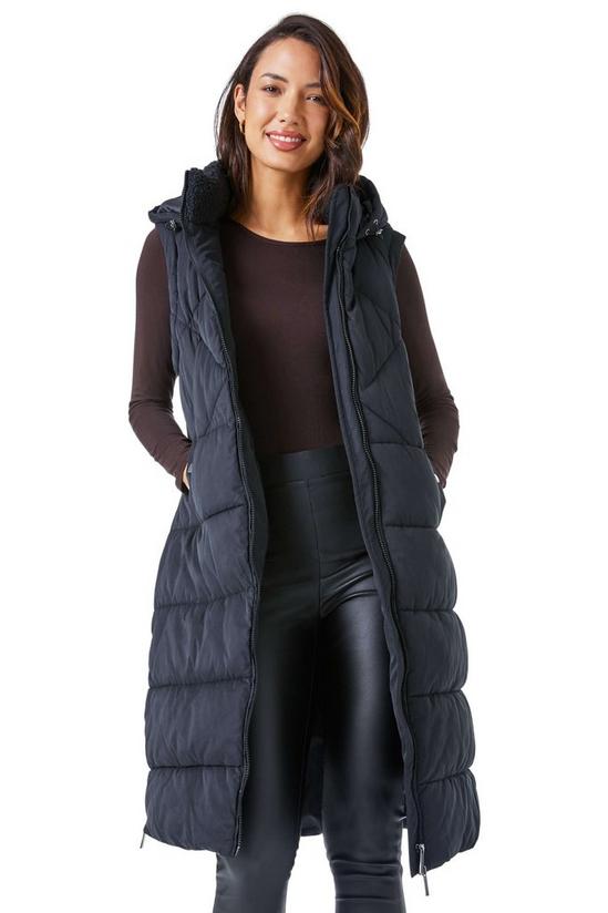 Roman Longline Quilted Borg Neck Gilet 2