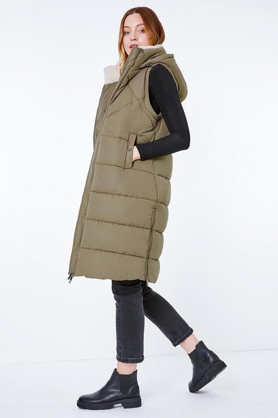 Roman Longline Quilted Borg Neck Gilet 2