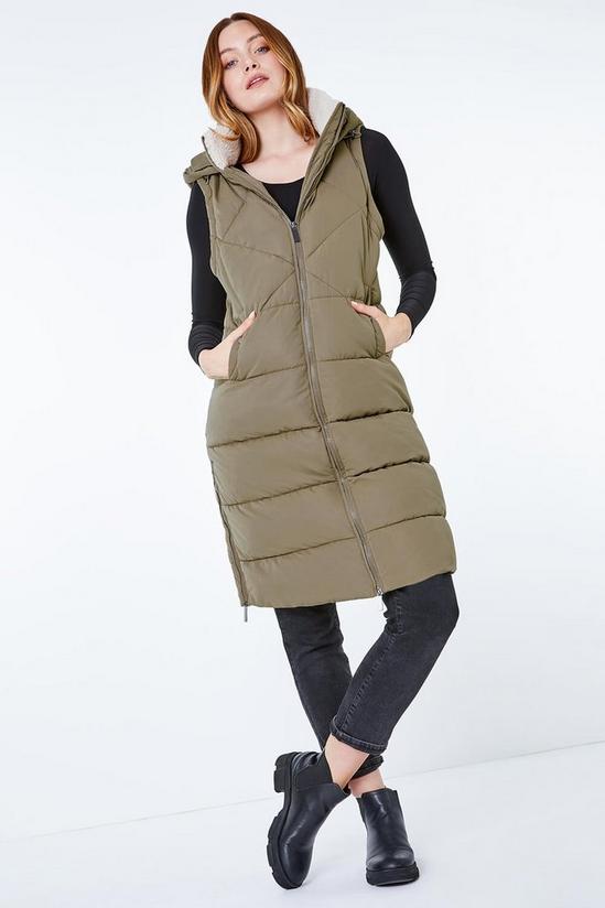 Roman Longline Quilted Borg Neck Gilet 4