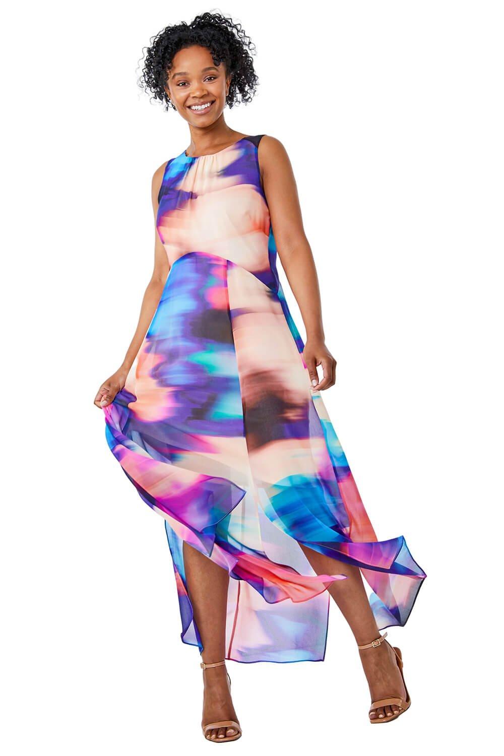Petite Abstract Print Maxi Dress