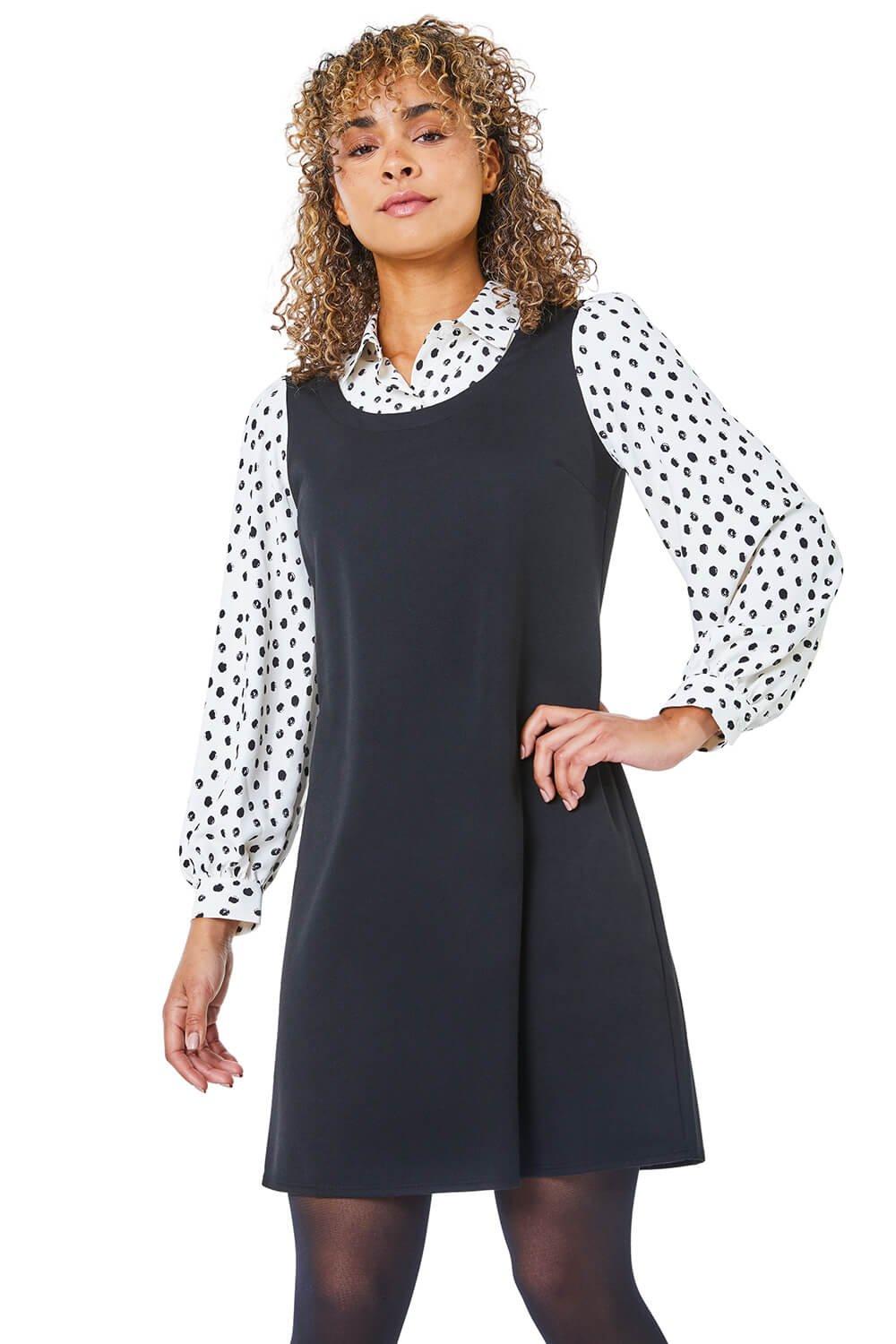 Petite 2 in 1 Pinafore Dress with Shirt