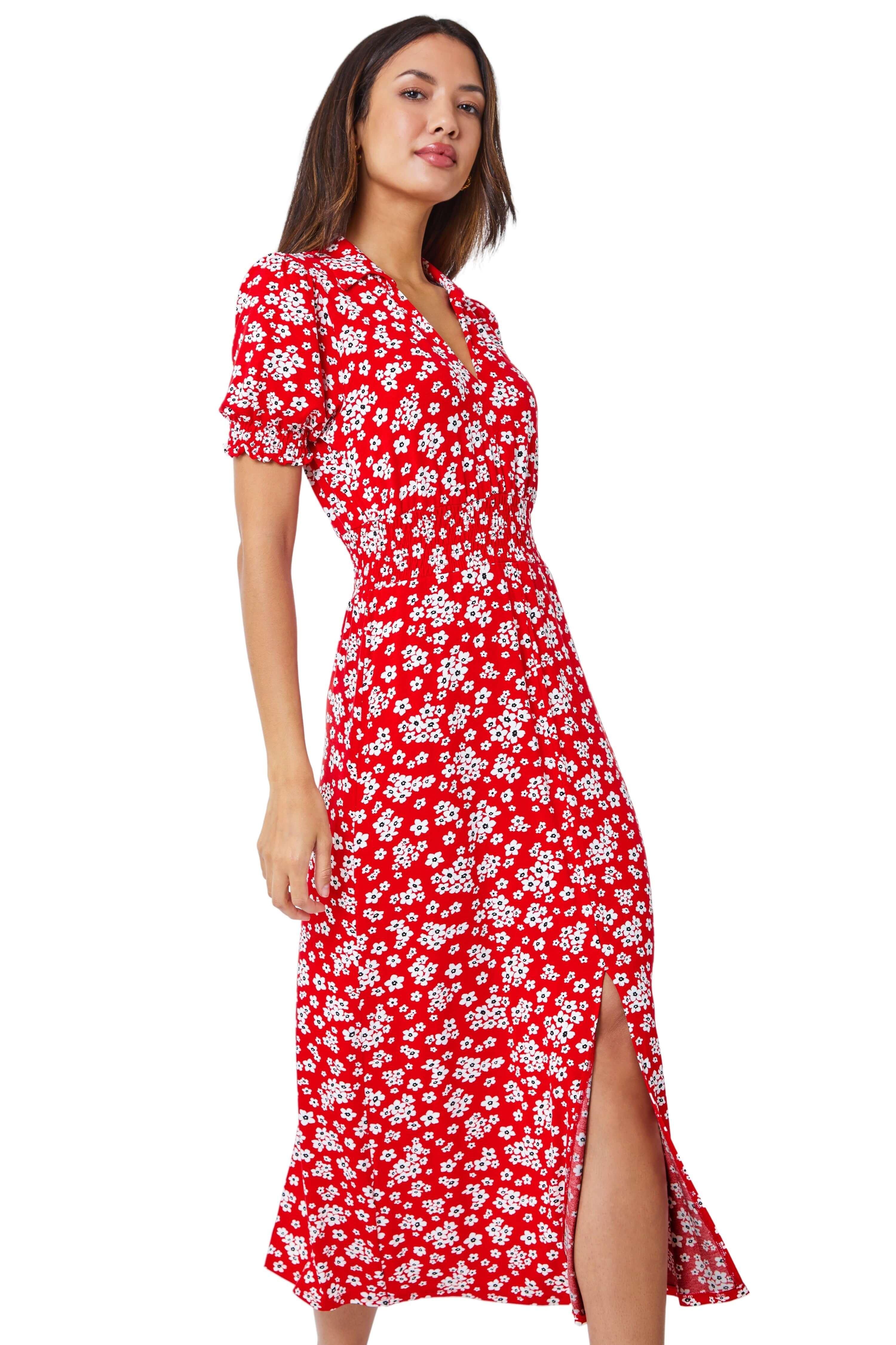 Ditsy Floral Print Fit & Flare Dress