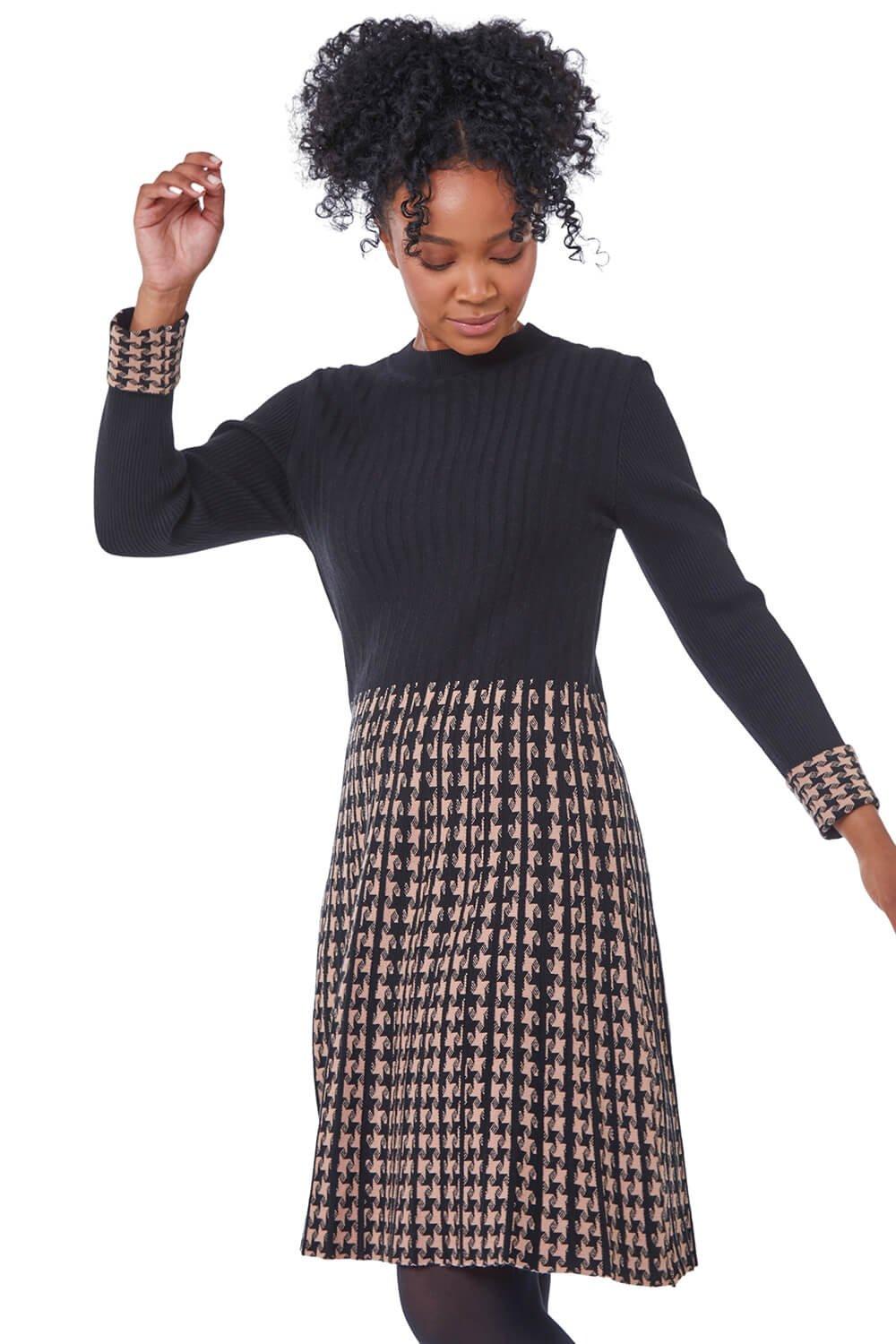 Petite Contrast Knitted Jumper Dress