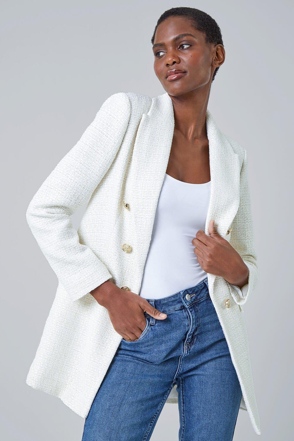 Jackets & Coats, Tailored Longline Boucle Jacket