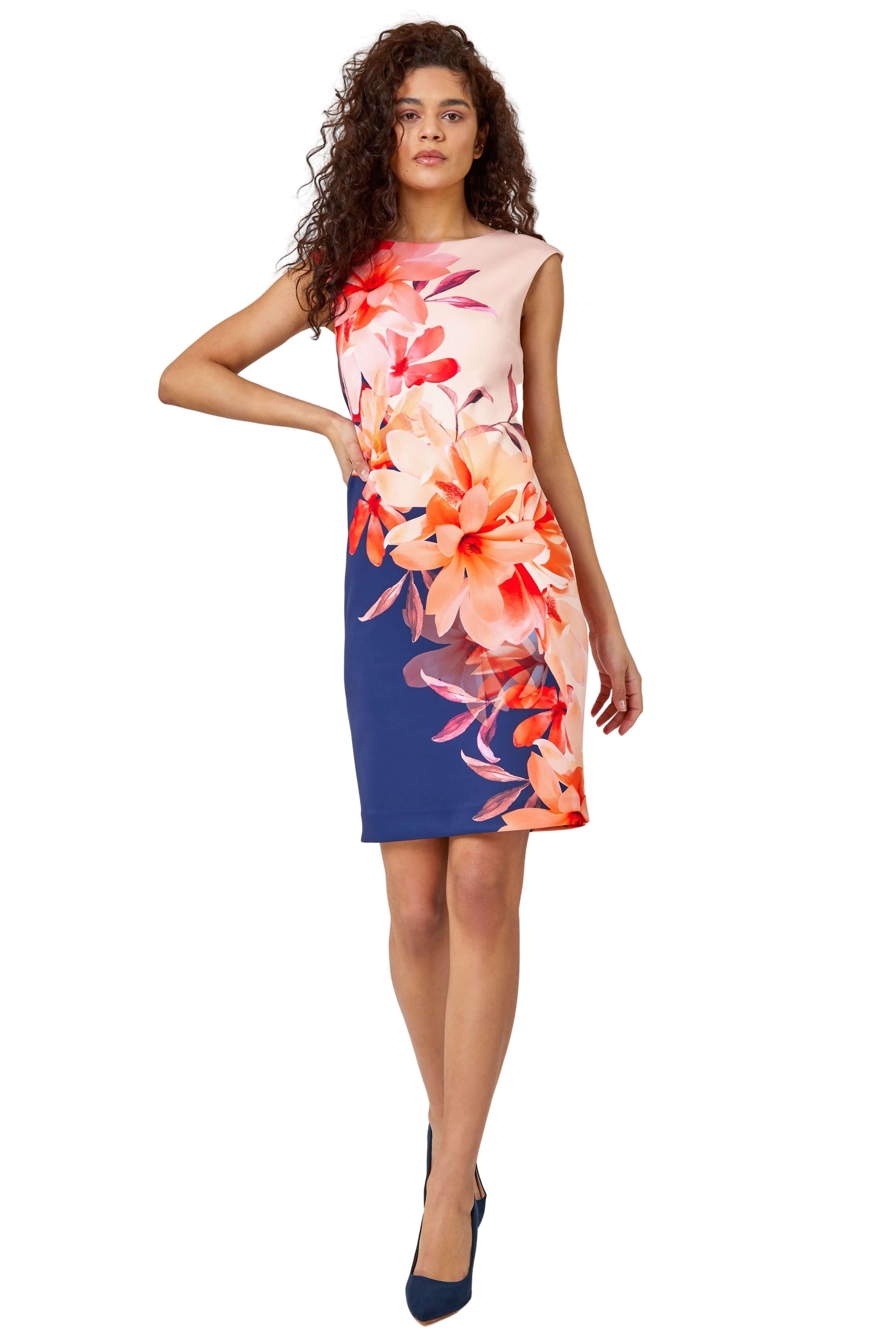 Floral Premium Stretch Shift Dress