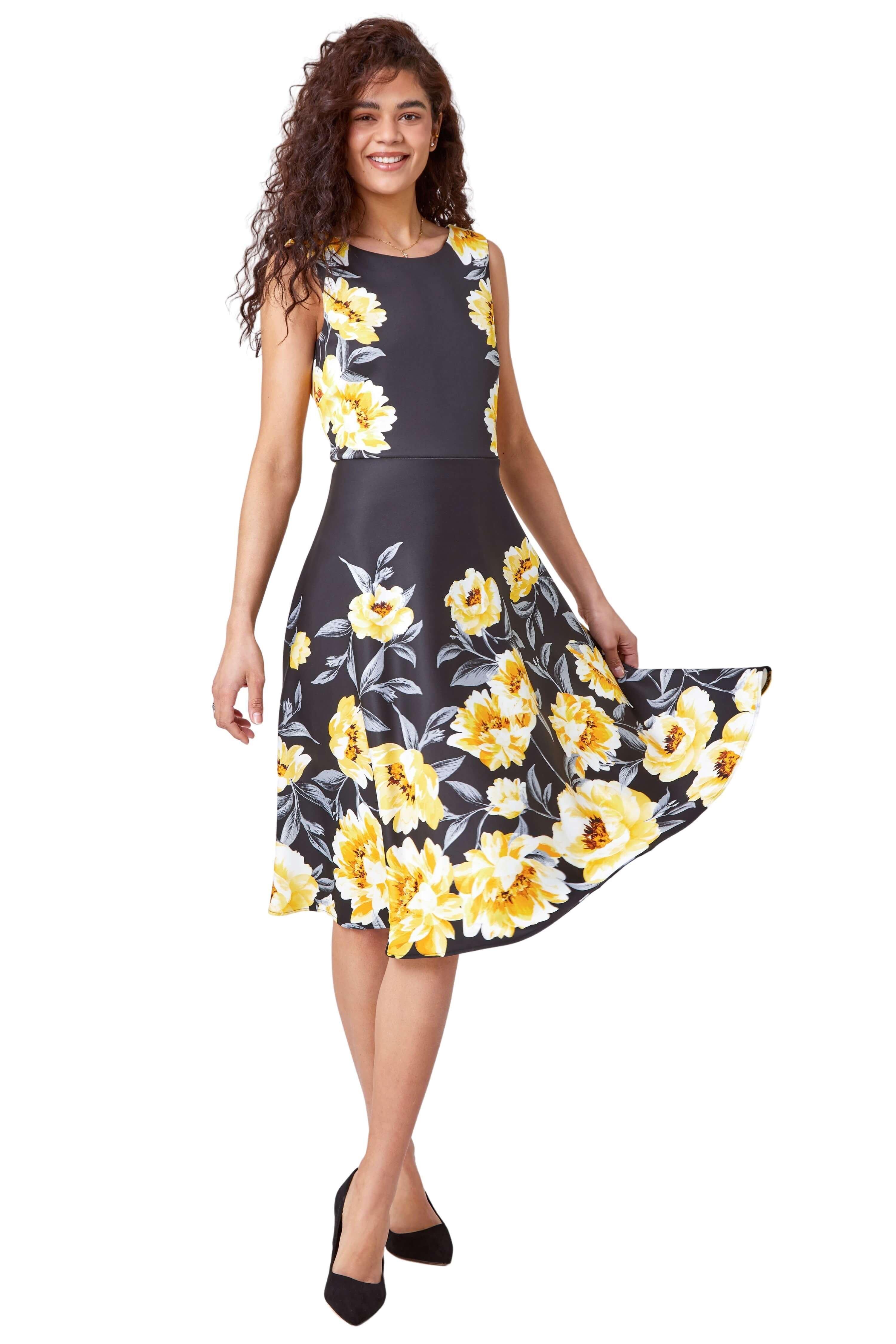 Floral Print Premium Stretch Dress