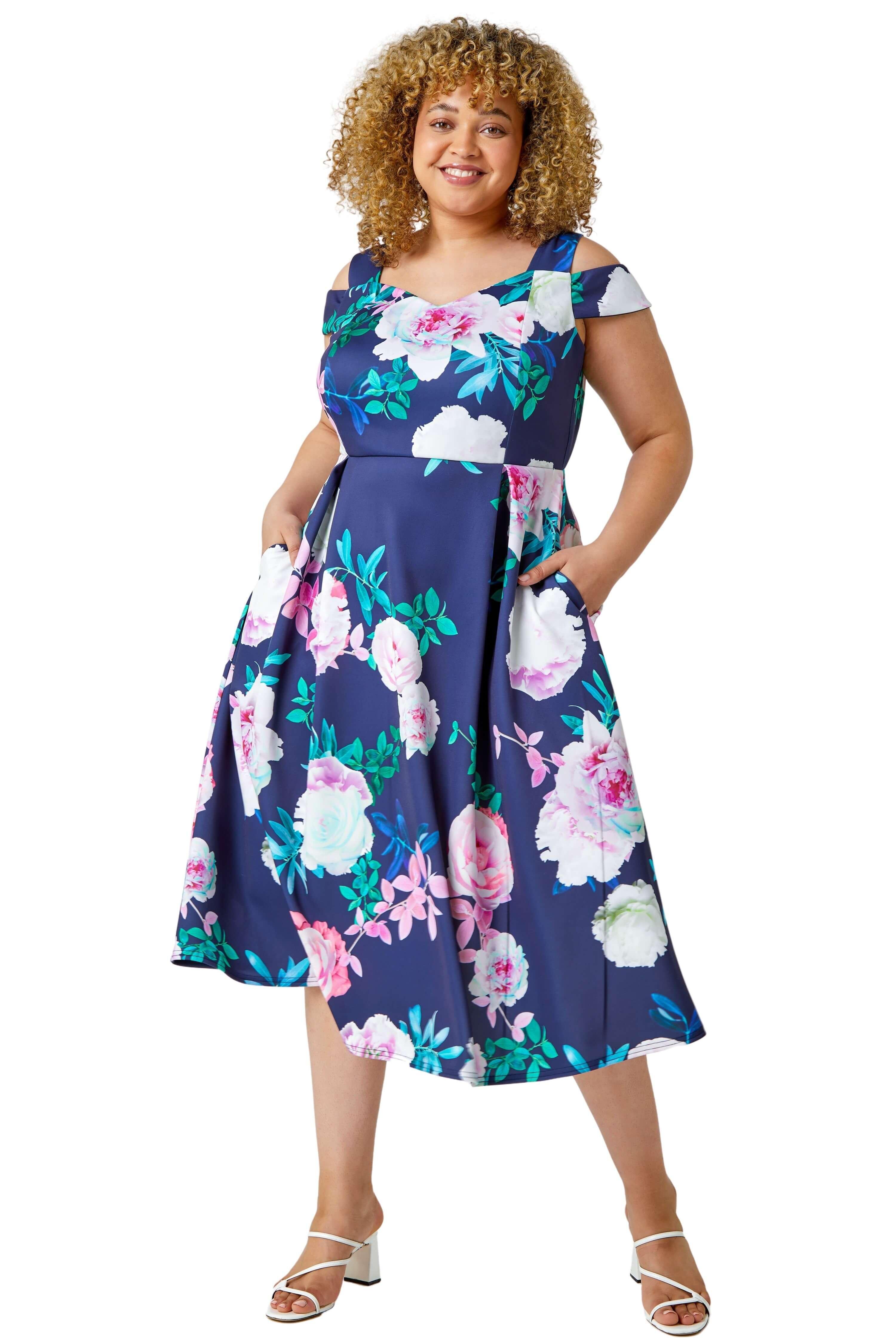 Curve Premium Stretch Floral Dress