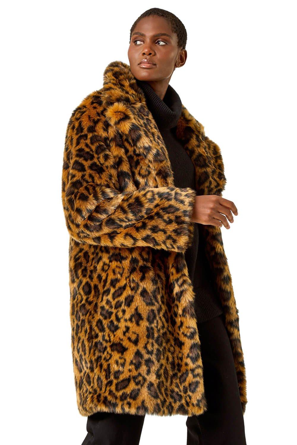 Jackets & Coats, Premium Animal Print Faux Fur Coat