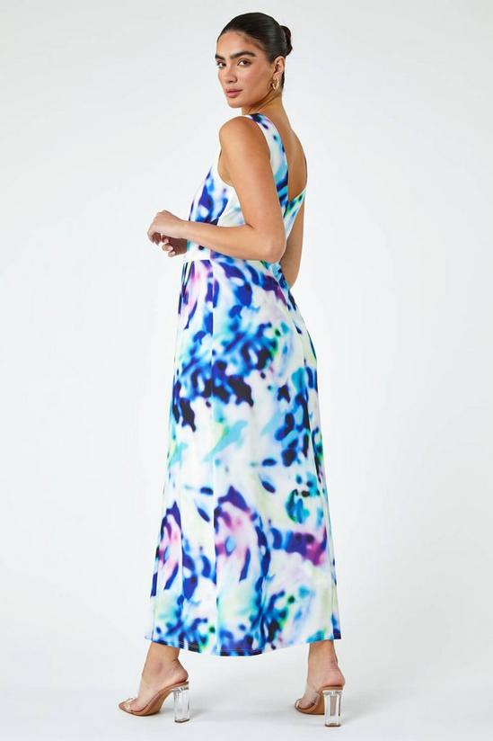 Ariella Abstract Print Twist Drape Ruched Maxi Dress 2
