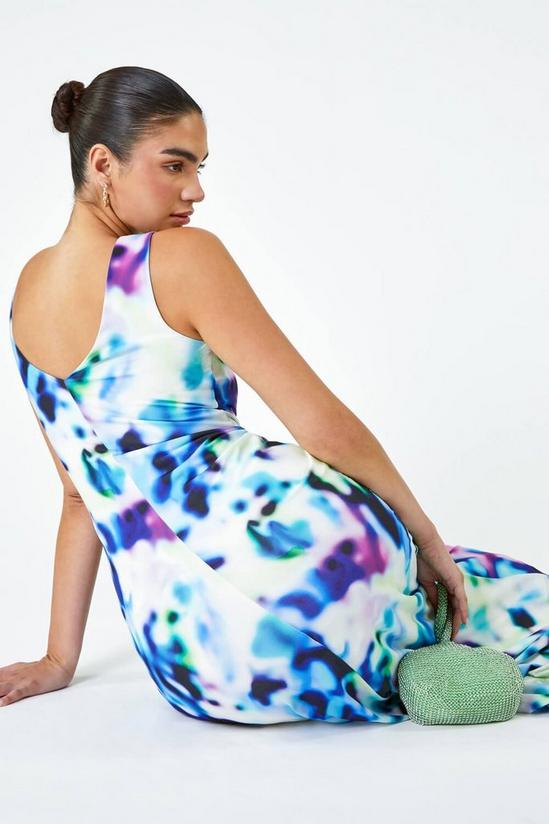 Ariella Abstract Print Twist Drape Ruched Maxi Dress 4