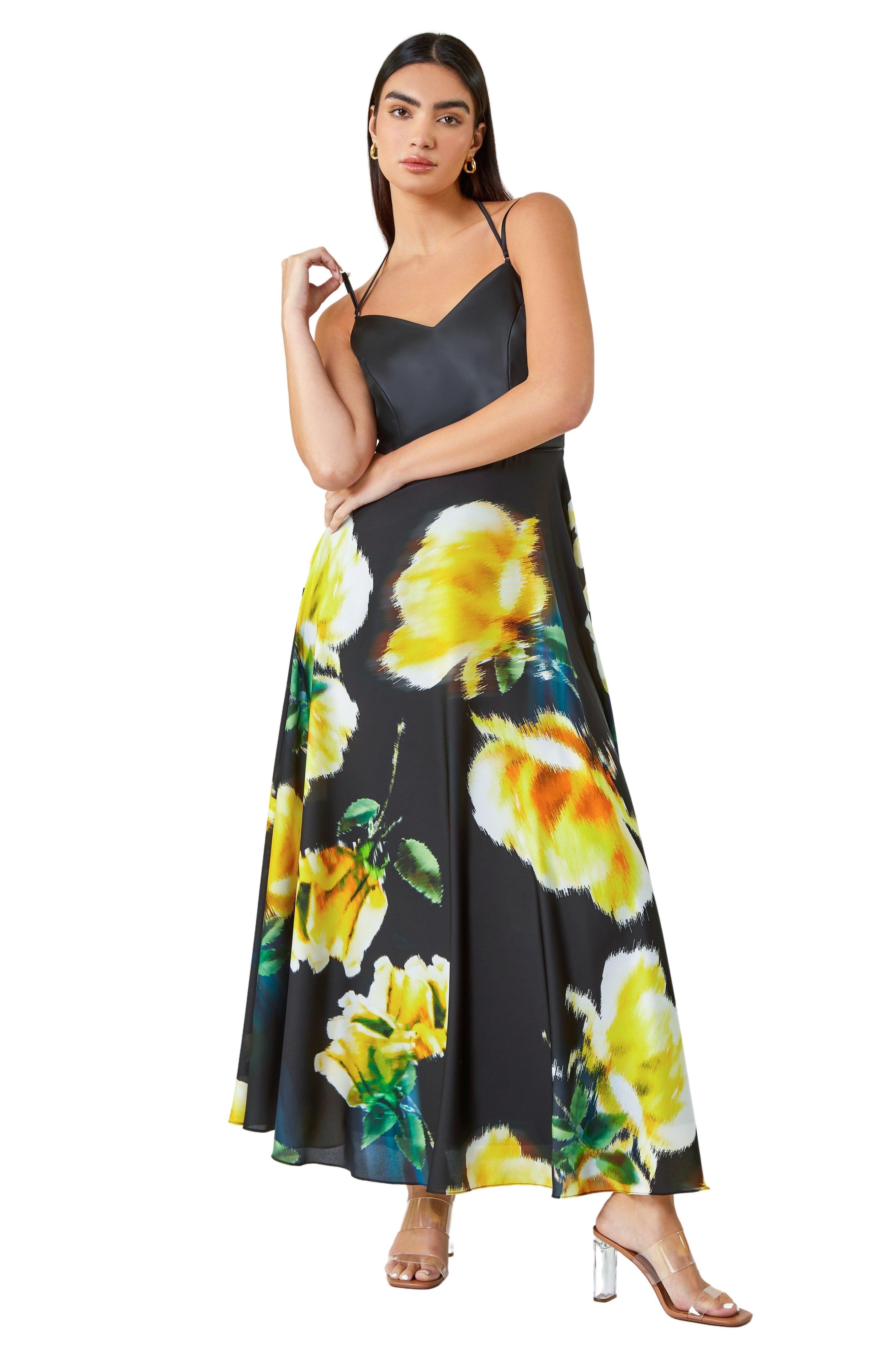 Luxe Floral Fit & Flare Maxi Dress
