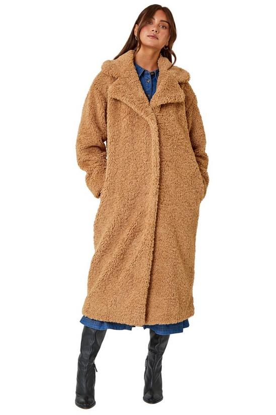 Roman Longline Faux Fur Teddy Borg Coat 1