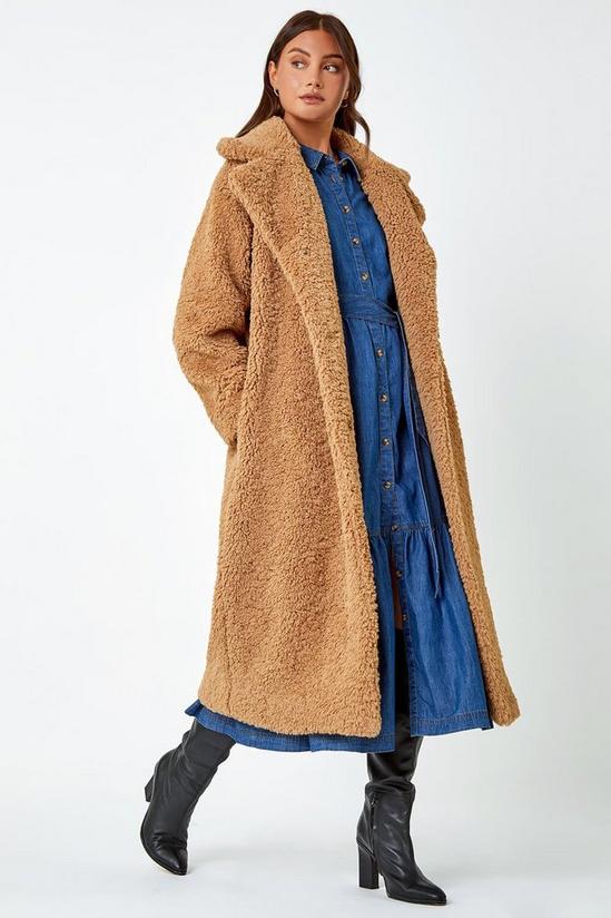 Roman Longline Faux Fur Teddy Borg Coat 2