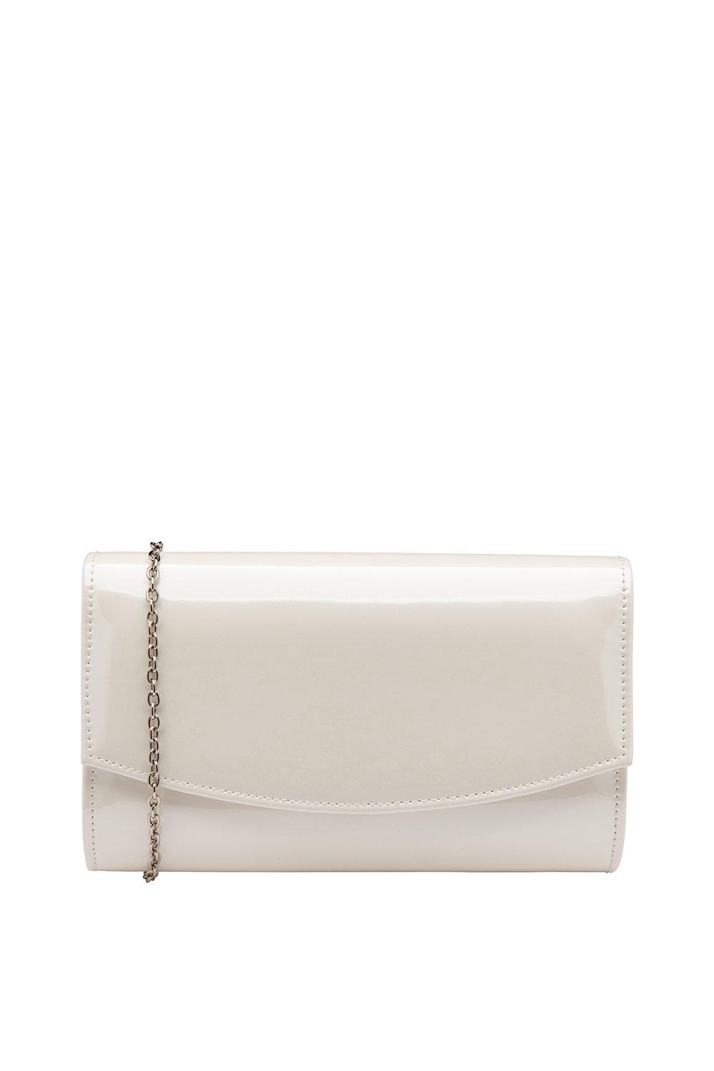 White Patent Raine Clutch Bag