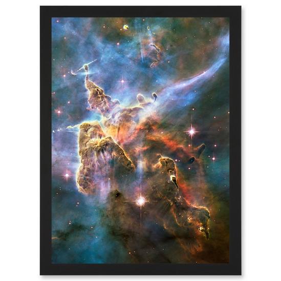Artery8 Hubble Space Telescope Landscape Carina Nebula Cosmos Artwork Framed Wall Art Print A4 1