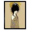 Artery8 Wall Art Print Woman in Klimt Style Dress Gold Black Painting Art Framed thumbnail 1