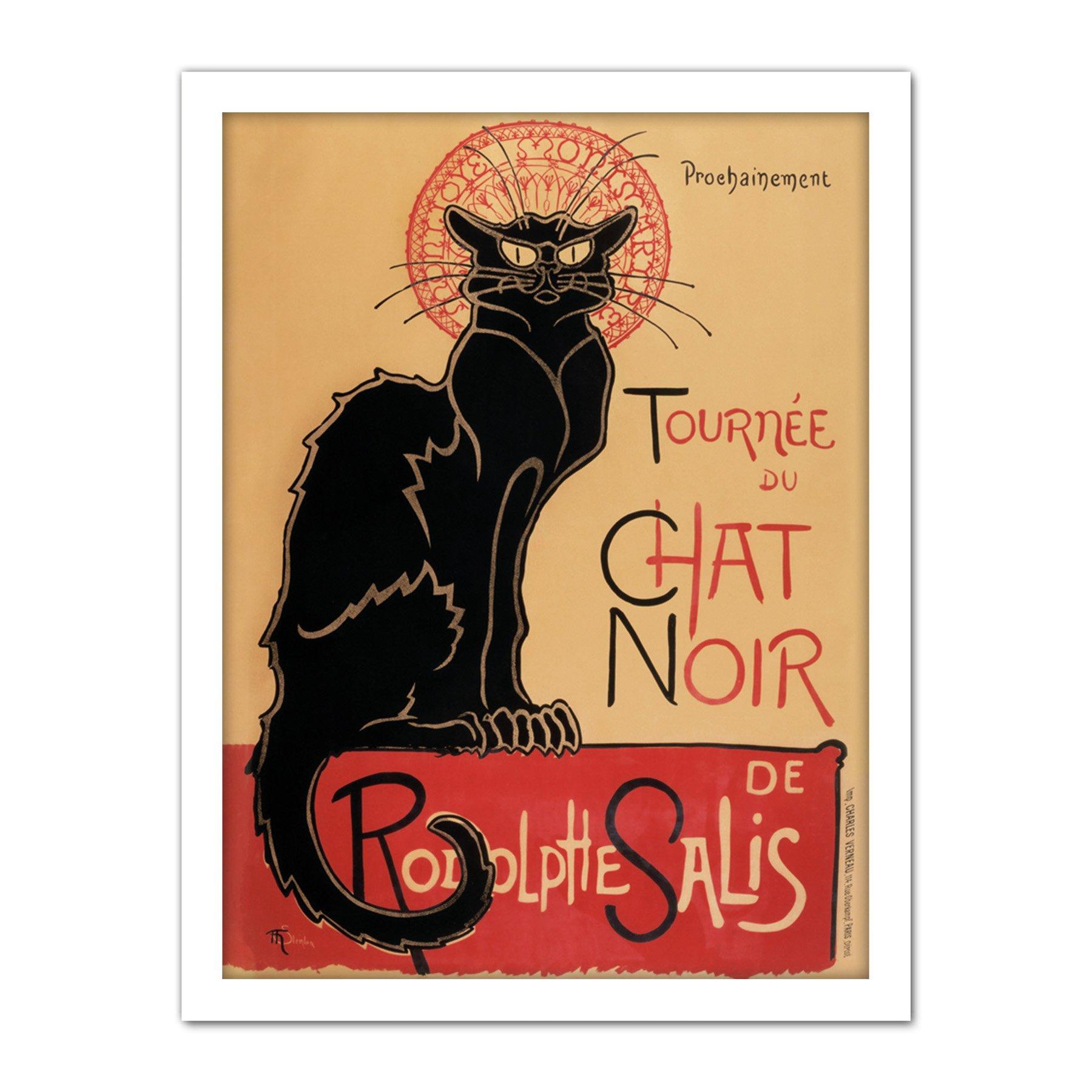 French Vintage Advertising Tournee Du Chat Noir The Black Cat Rodolphe Salis Artwork Framed Wall Art
