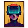 Artery8 Gamer Gaming Painting Illustration Streaming VR Video Game Headset Woman Art Print Framed Poster Wall Decor 12x16 inch thumbnail 1