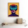 Artery8 Gamer Gaming Painting Illustration Streaming VR Video Game Headset Woman Art Print Framed Poster Wall Decor 12x16 inch thumbnail 2