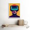 Artery8 Gamer Gaming Painting Illustration Streaming VR Video Game Headset Woman Art Print Framed Poster Wall Decor 12x16 inch thumbnail 2
