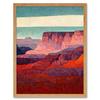 Artery8 Modern Abstract Grand Canyon Style Arizona Landscape Painting Art Print Framed Poster Wall Decor 12x16 inch thumbnail 1