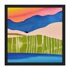 Artery8 Wall Art Print Abstract Sunset Landscape Watercolour Land Sea Sky Square Framed Picture 16X16 Inch thumbnail 1