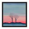 Artery8 Wall Art Print Two Winter Trees Sunset Simple Landscape Soft Watercolour Painting Square Framed Picture 16X16 Inch thumbnail 1