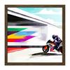Artery8 Moto GP Isle Of Man TT Superbike Motorbike Motorcycle Vibrant Modern Abstract Watercolour Painting Square Framed Wall Art Print Picture 16X16 Inch thumbnail 1